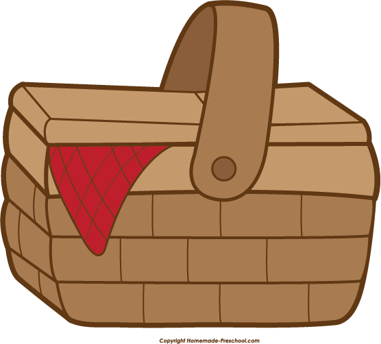 Basket Free Picnic Clipart - Cesta De Piquenique Desenho (556x502)