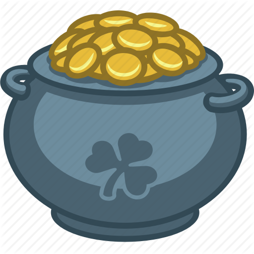 Leprechaun Pot - Pot Of Gold Icon (512x512)