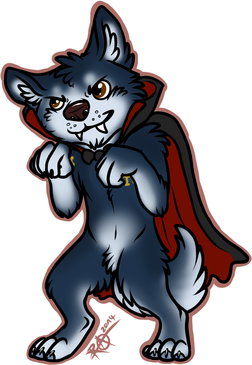 Muaha I'm The Vampir Husky - Cartoon (946x1277)