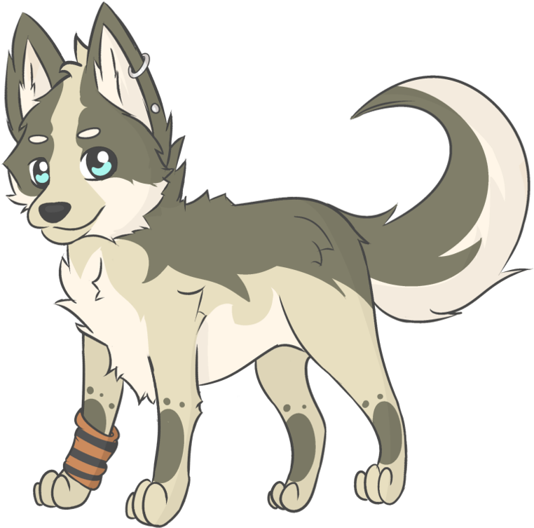 Closed Husky Pup By Devs Adopts - Husky Anime Png (894x894)