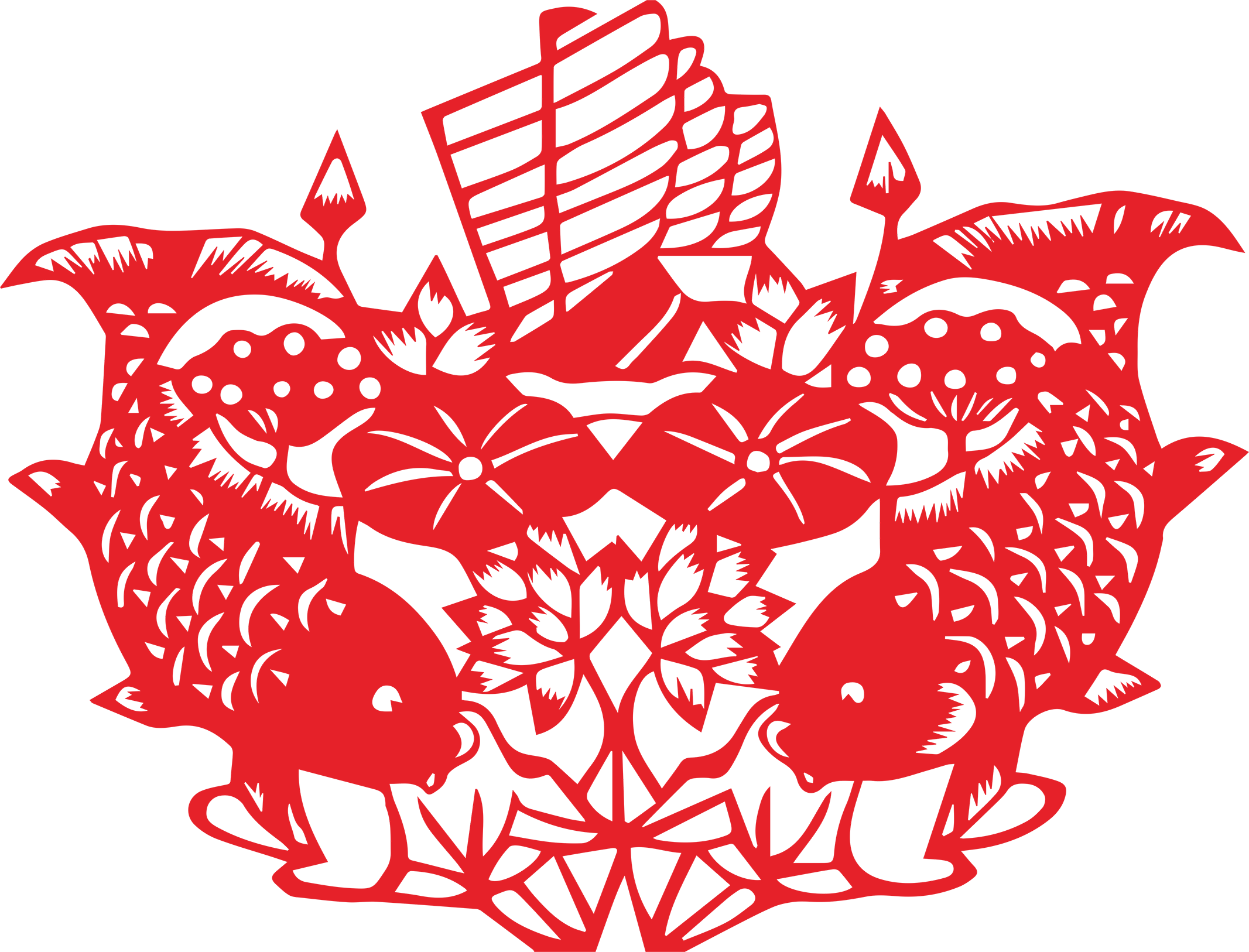 Papercutting Chinese New Year Fu Chinese Paper Cutting - 年 年 有 鱼 剪纸 (2133x1626)