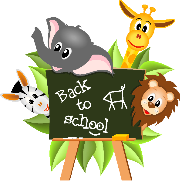 Back To School Cartoon Picture Images - Sarita_creations Multicolor Animal Pvc Wall Sticker (600x600)