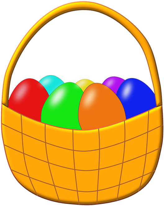 Easter Eggs Clipart 15, - Easter Basket With Eggs Clipart (627x720)