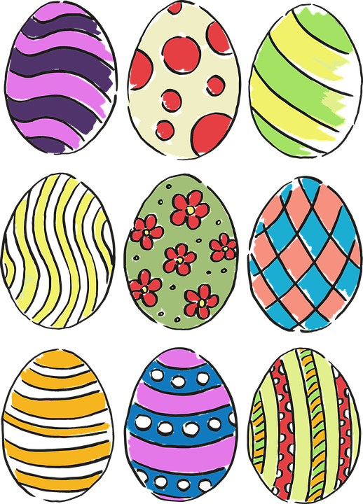 Easter Eggs Clipart - ! 16 Oz Stainless Steel Travel Mug (518x720)