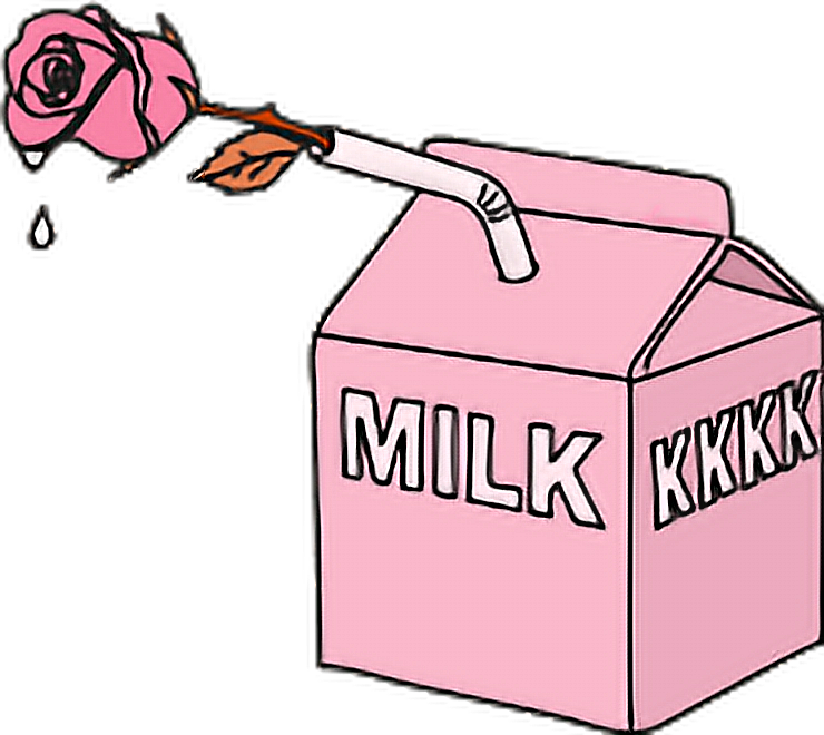 Milk Tumblr Png Cute Hd Edit Iconic I Love Milk 🌝 - Grunge Pink Aesthetic Transparent (740x660)