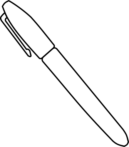 Pen Black And White Clipart - Dibujo De Un Boligrafo (439x500)