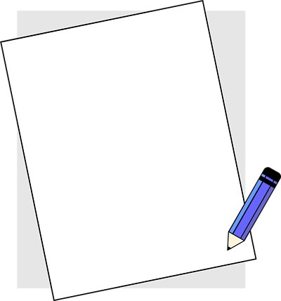 Pencil - And - Paper - Clipart - Paper And Pen Border (400x429)