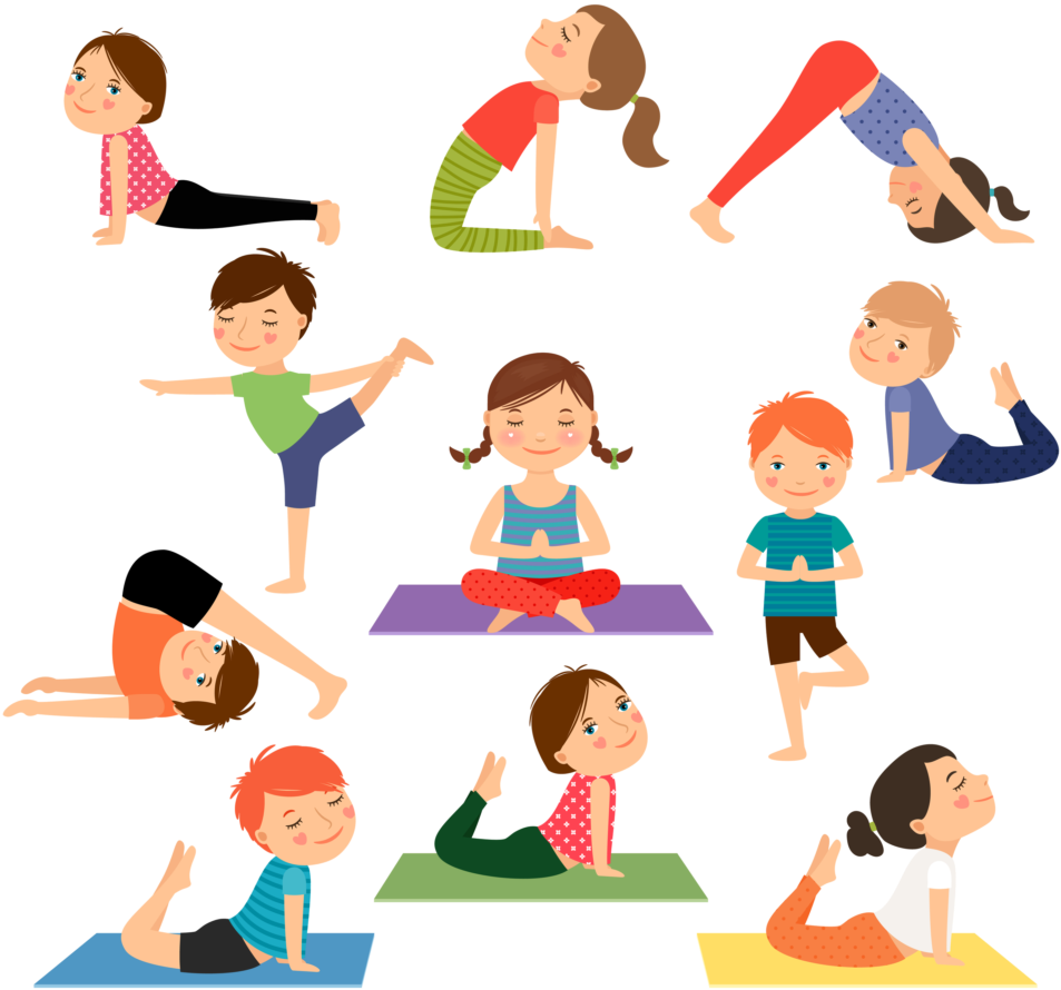 Yoga For Kidz - Yoga Illustrations Free Vector (1024x940)
