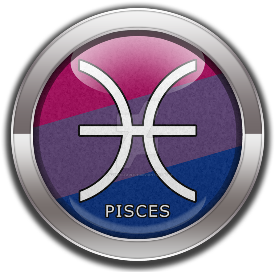 Bisexual Pride Button By Lovemystarfire - Pisces - Bisexual Pride Square Sticker 3" X 3" (894x894)