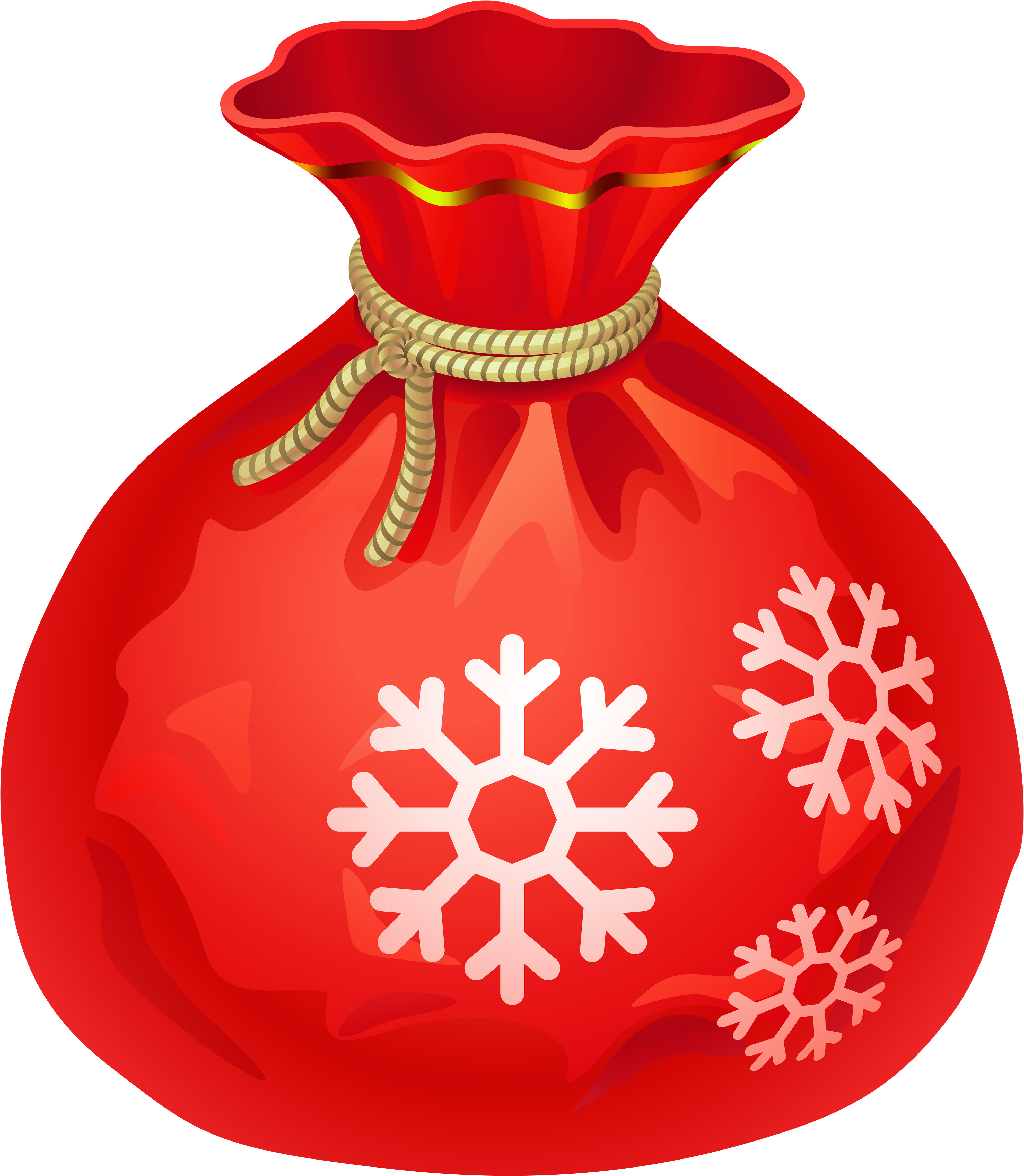 Transparent Christmas Red Santa Bag Png Clipart - Santa Bag Png (4037x4886)