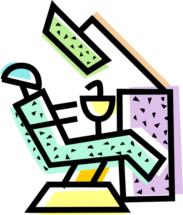 Vector Illustration Of Dentist Office Dental Chair - Vector Illustration Of Dentist Office Dental Chair (597x700)