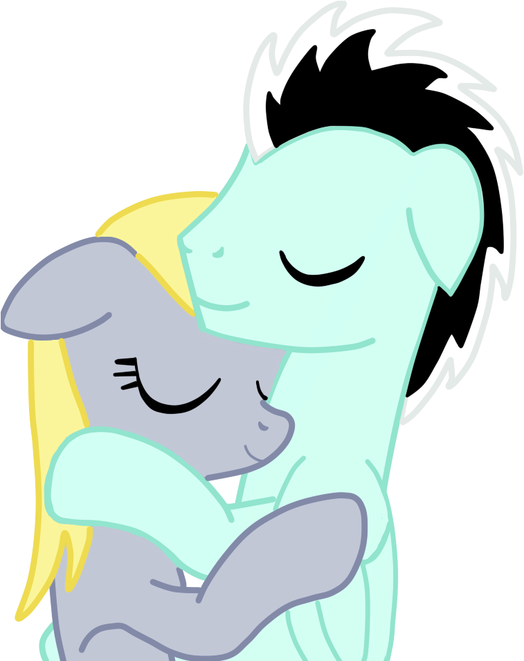 White Wolf And Derpy's Hug By Go0re - Derpy Hooves (838x954)