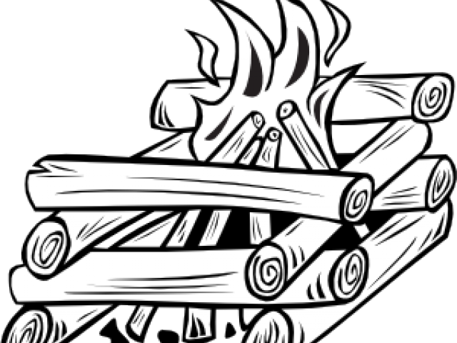 Campire Clipart Outline - Campfire Clip Art (640x480)