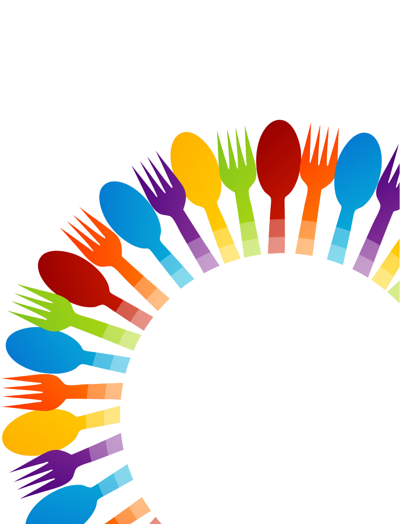 Creative Vector Ilration Top View Cutlery Set Of Silver - Entwurfselement Mit Bunten Löffeln Und Gabeln Karte (1024x1024)