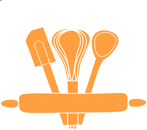 Orange Kitchen Utensils Clip Art At Clker - Kitchen Utensils Vector Png (600x530)