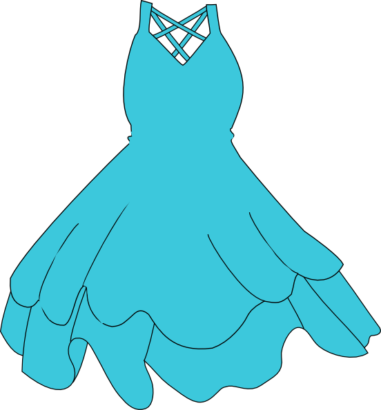 Blue Dress Clipart Animated - Dress Png (552x595)