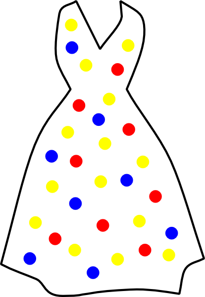 Polka Dots White Dress Clip Art At Clker - เสื้อผ้า การ แต่ง กาย (414x597)