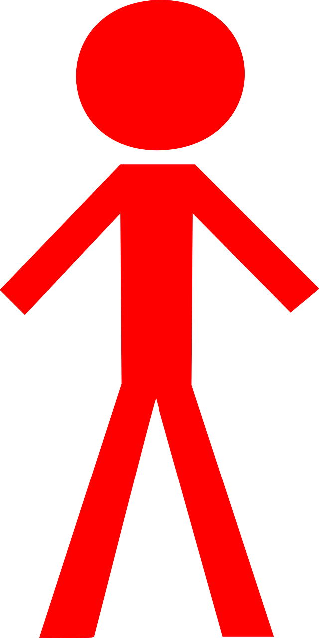 Stick Figure Red Man Isolated Png Image - Red Stick Figure Clip Art (640x1280)