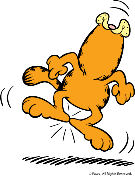 Garfield On Twitter - Garfield Happy (444x579)
