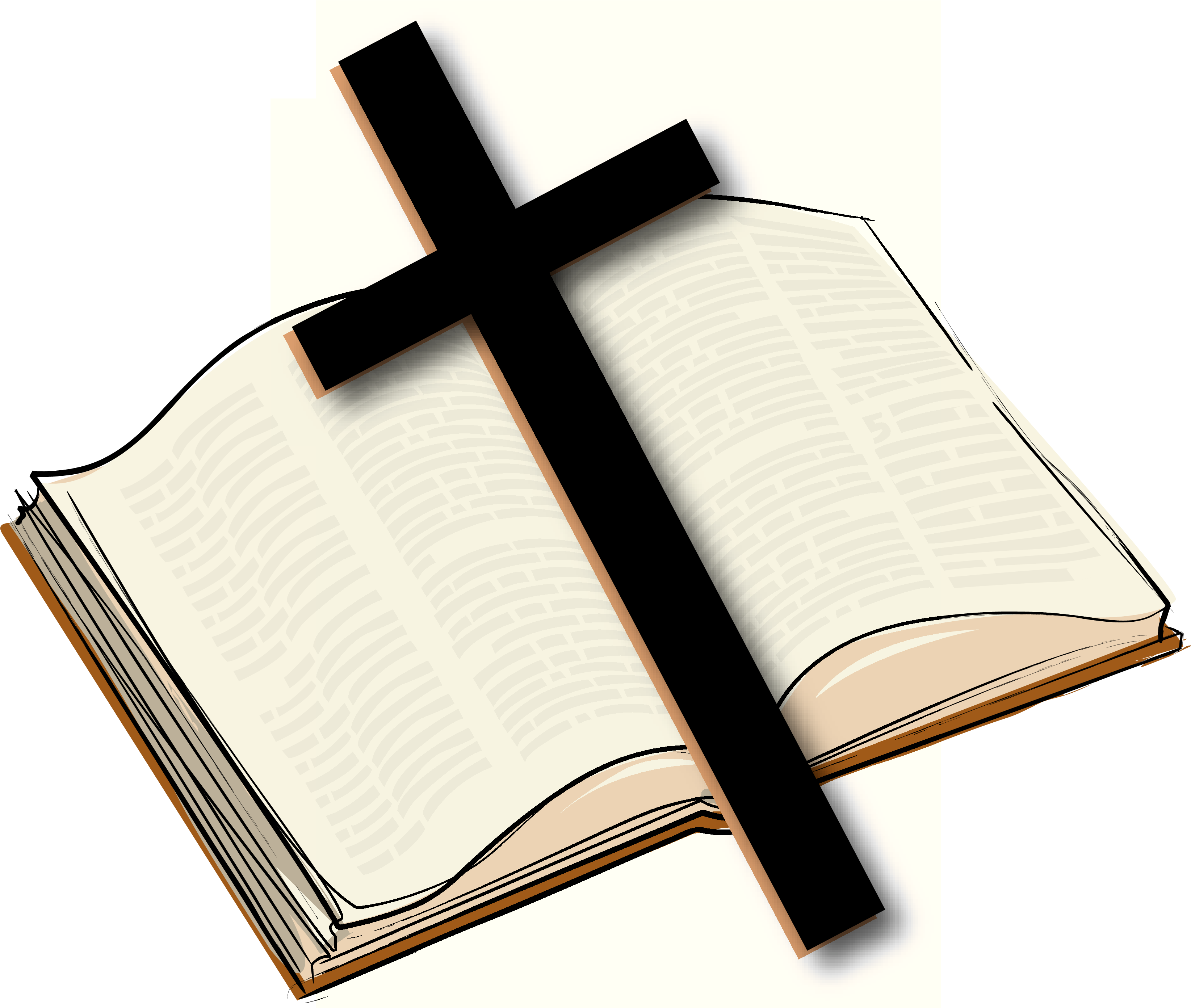 View Larger Image - Cross And Bible Clip Art (3300x2783)