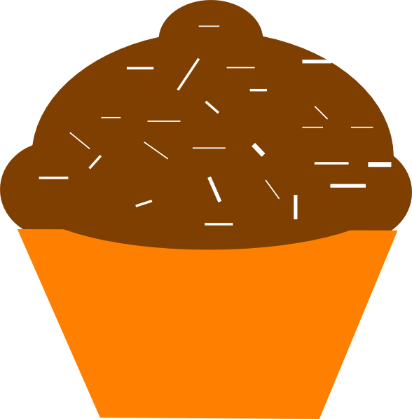Com Cartoon Chocolate Cupcake - Orange Cupcake Clipart (588x598)