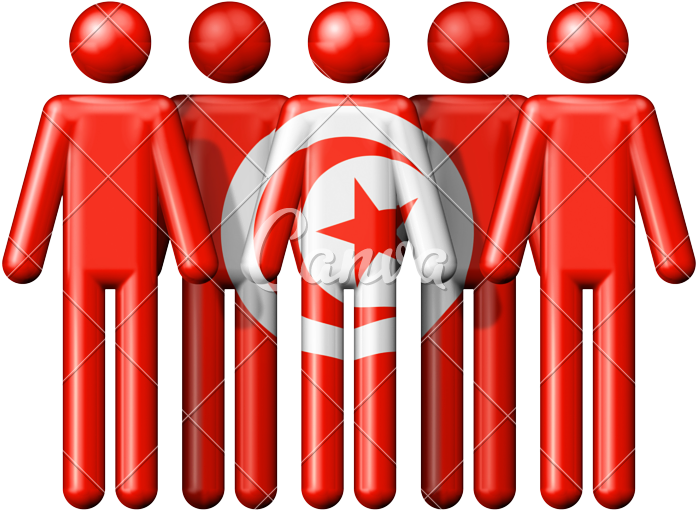 Flag Of Tunisia On Stick Figure - Flag (800x636)