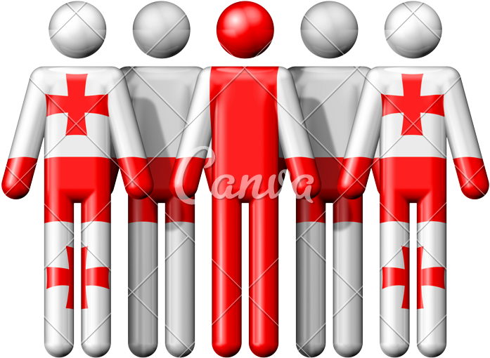 Flag Of Georgia On Stick Figure - Canadian Stick Figure (800x636)