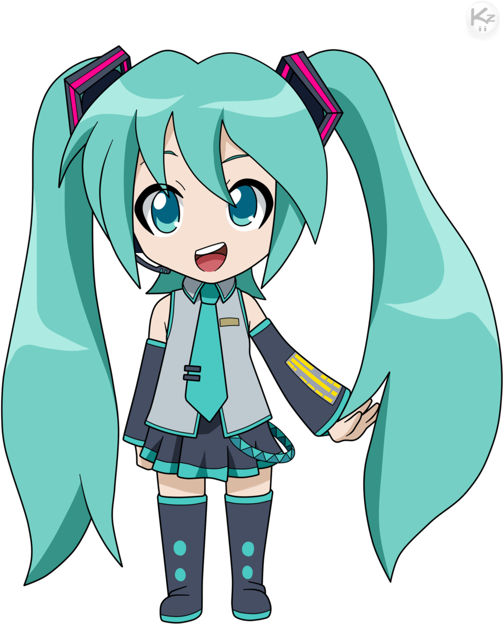Miku Hatsune Chibi By Krizeii Miku Hatsune Chibi By - Hatsune Miku Chibi Png (1024x1365)