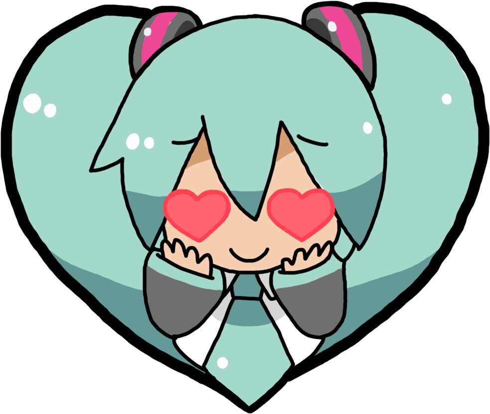 Hatsune Miku - Cute Anime Stickers Png (1024x1024)