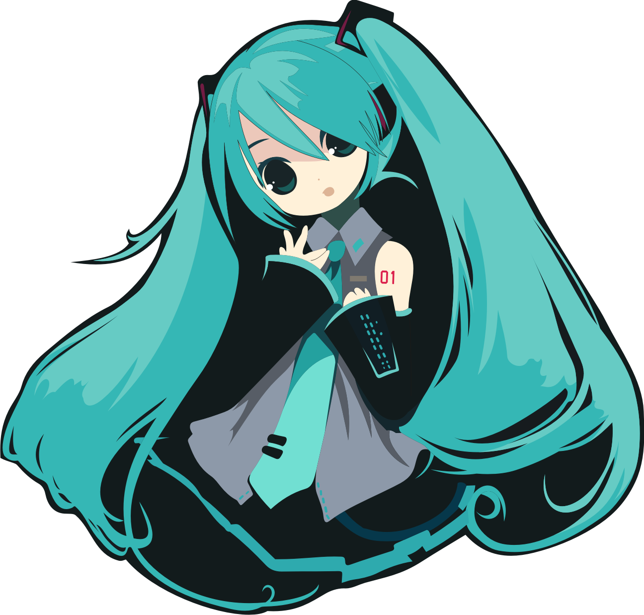 Hatsune Miku Vector By Bogskiii Hatsune Miku Vector - Secret Of The Goldfish Song (1296x1237)