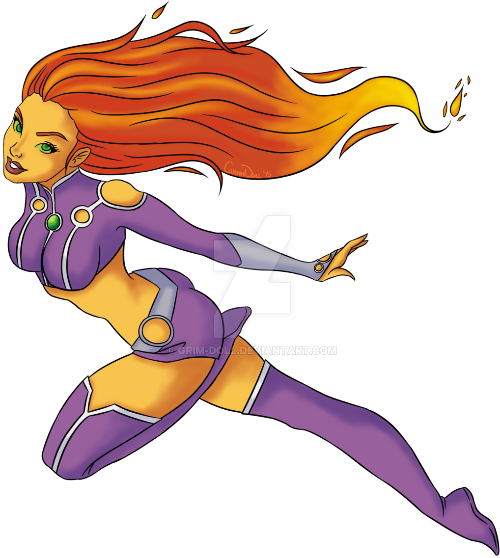Starfire By Grim Doll Deviantart Com On Deviantart - Drawing (1024x1145)