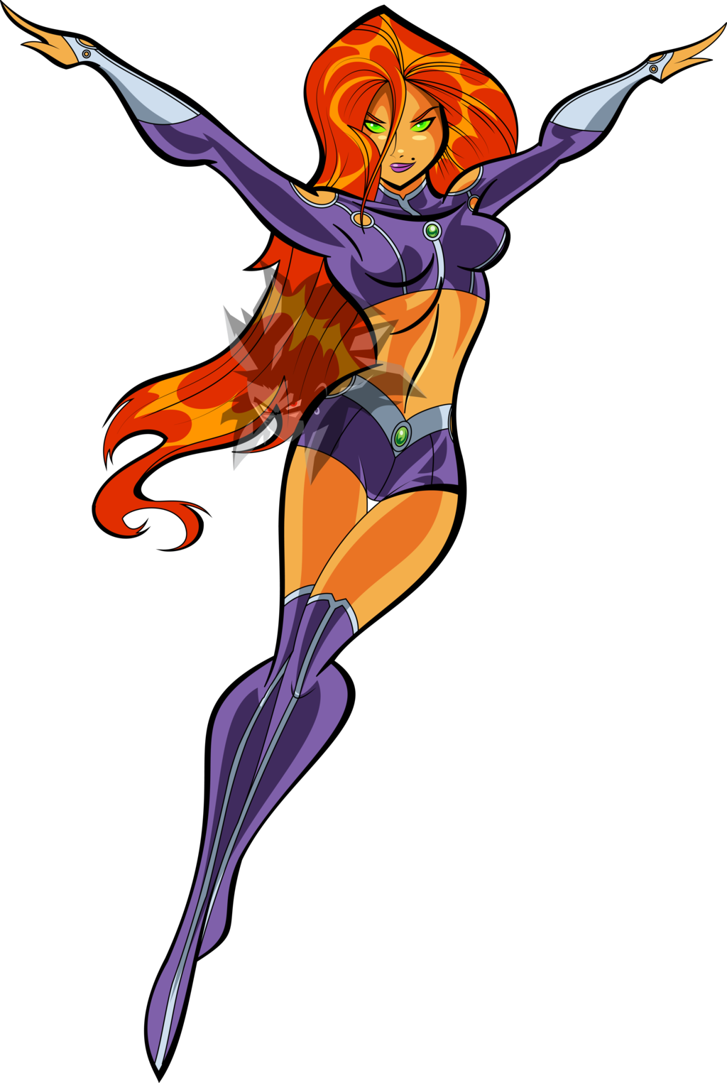 Raven Teen Titan Wallpaper - Starfire Png (1024x1525)