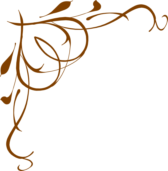 Brown Vine Heart Clip Art - Swirl Border Png (588x597)