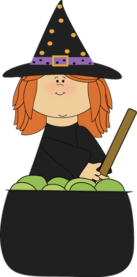 Witch Stirring Cauldron Clip Art - Witch Cauldron Clip Art (273x550)