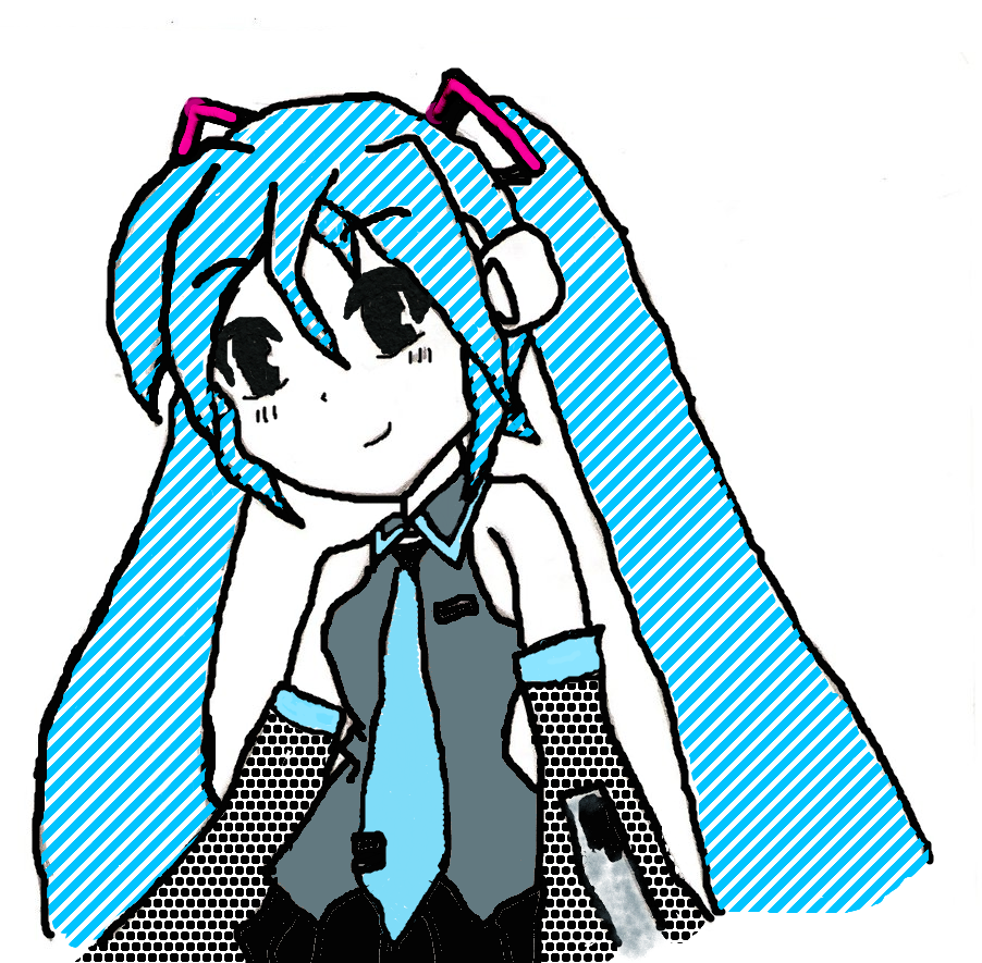 Hatsune Miku~2 By Akamekurosaki - Cartoon (902x885)