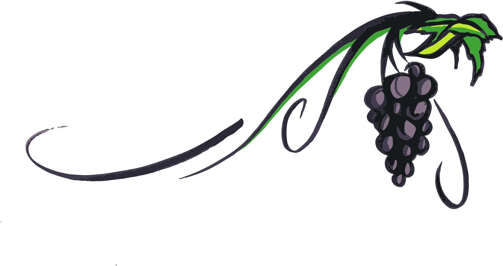 Vine Cliparts Transparent - Grape Vine Clip Art (1735x919)