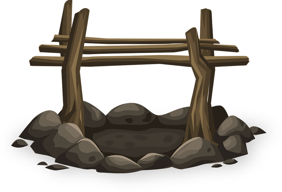 Clip Art Fire Pit Cooking - Fire Camp Clipart Png (964x656)