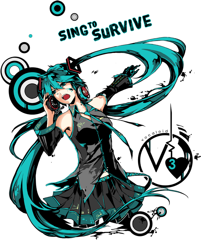 Sing To Survive - Hatsune Miku Singing Png (700x823)