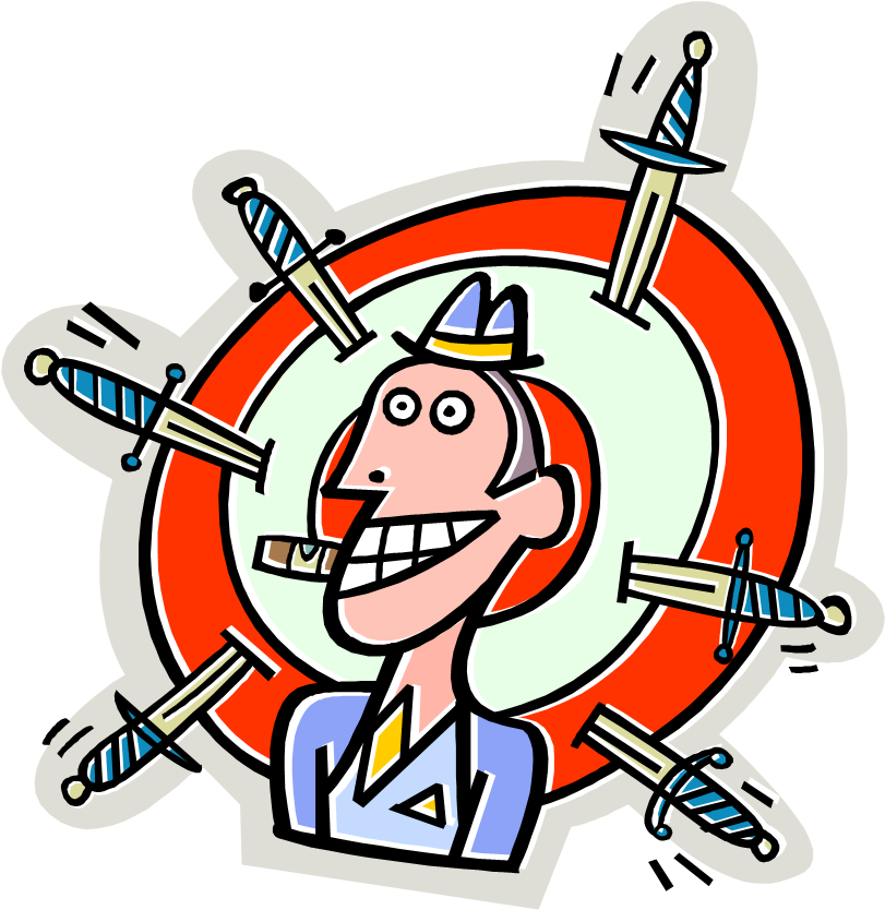 Knives Stuck In Bullseye Target Not Man - Knife Safety Clip Art (825x850)