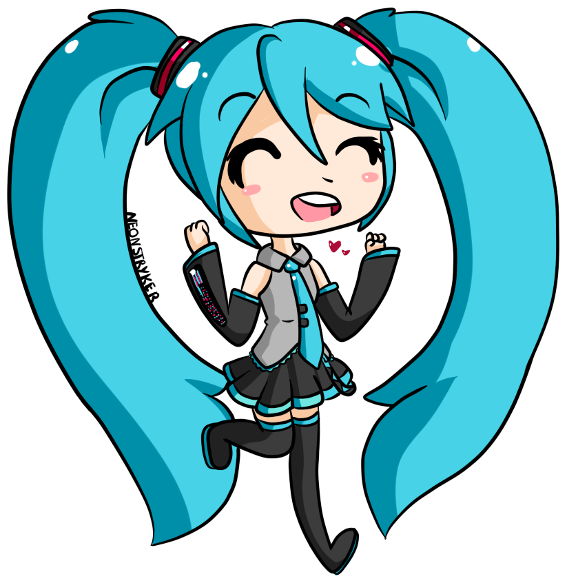 Chibi Hatsune Miku By Neonstryker - Chibi Hatsune Miku By Neonstryker (823x846)