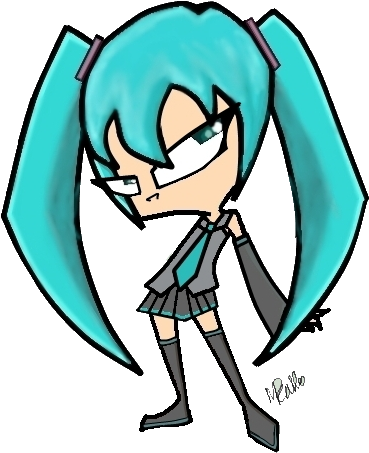 Miku Hatsune Invader Zim Style By Toxxic-rainbow - Invader Zim Hatsune Miku (429x501)
