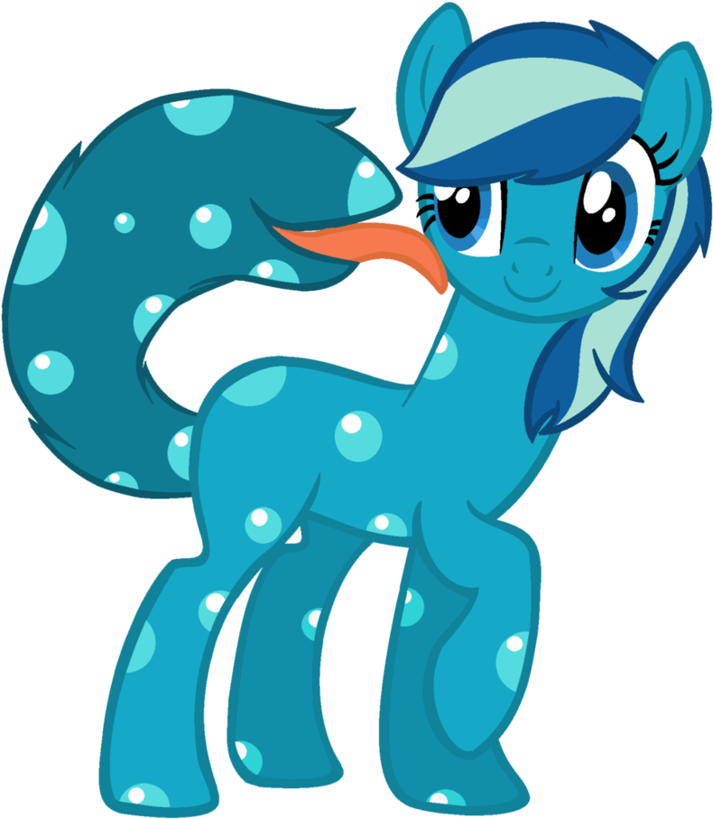 Mouth Tail Pony Ocean Themed Custom By Raindroplily - Cartoon (833x958)