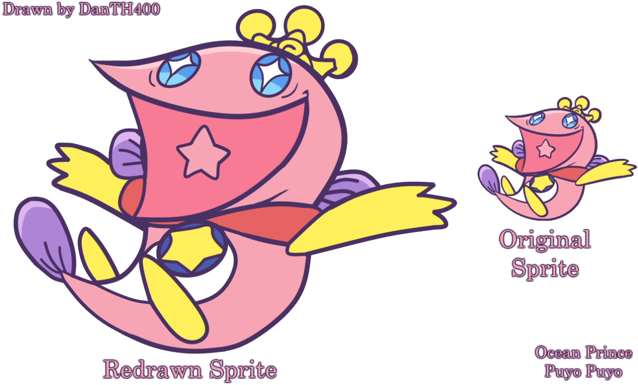 I Decided To Redraw Ocean Prince Sprite Form Puyo Puyo - Puyo Puyo Ocean Prince (1280x773)