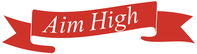 Pin Aim High Clipart - Carmine (800x250)