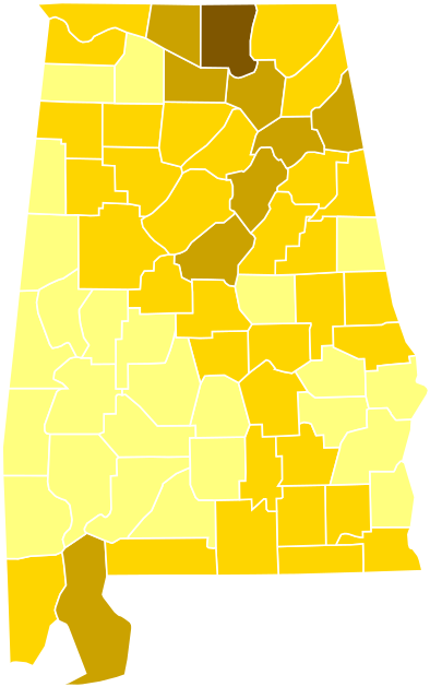 Write-in Votes By County <1% - United States Senate Special Election In Alabama, 2017 (440x706)