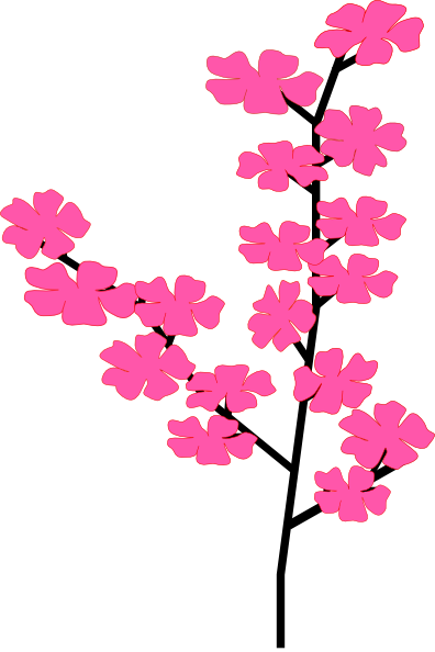 Cherry Blossoms 2 Clip Art At Clker Com Vector Clip - Cherry Blossom Clip Art (396x594)