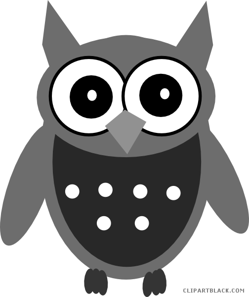 Cute Owl Animal Free Black White Clipart Images Clipartblack - Cartoon Clip Art Owls (504x599)