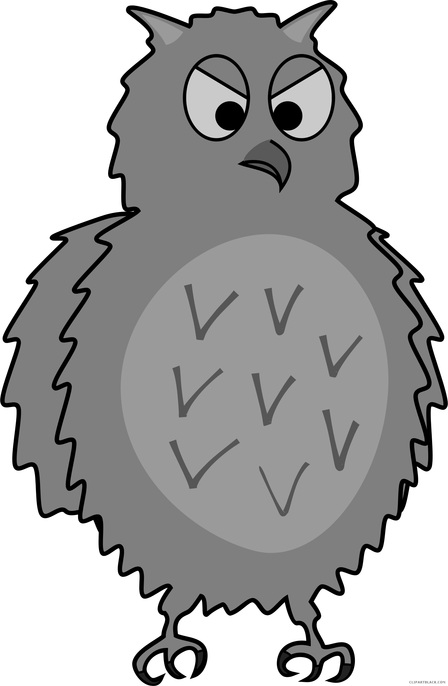 Grayscale Owl Animal Free Black White Clipart Images - Owl (1544x2362)