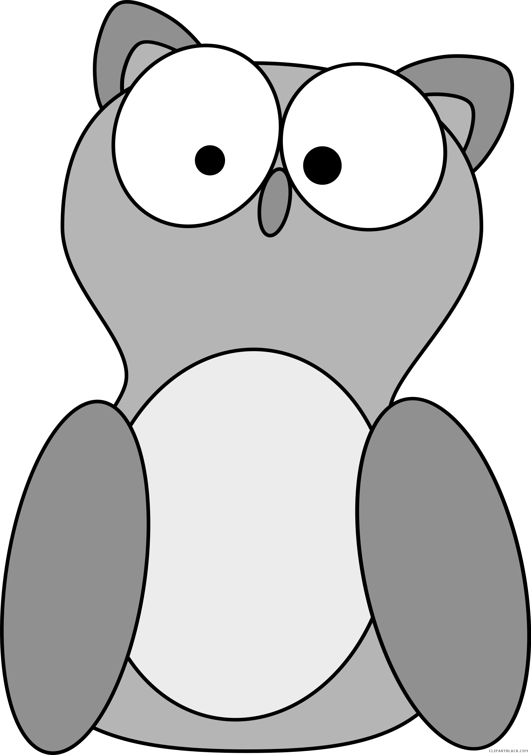 Owl High Quality Animal Free Black White Clipart Images - Cartoon Owl (1687x2400)