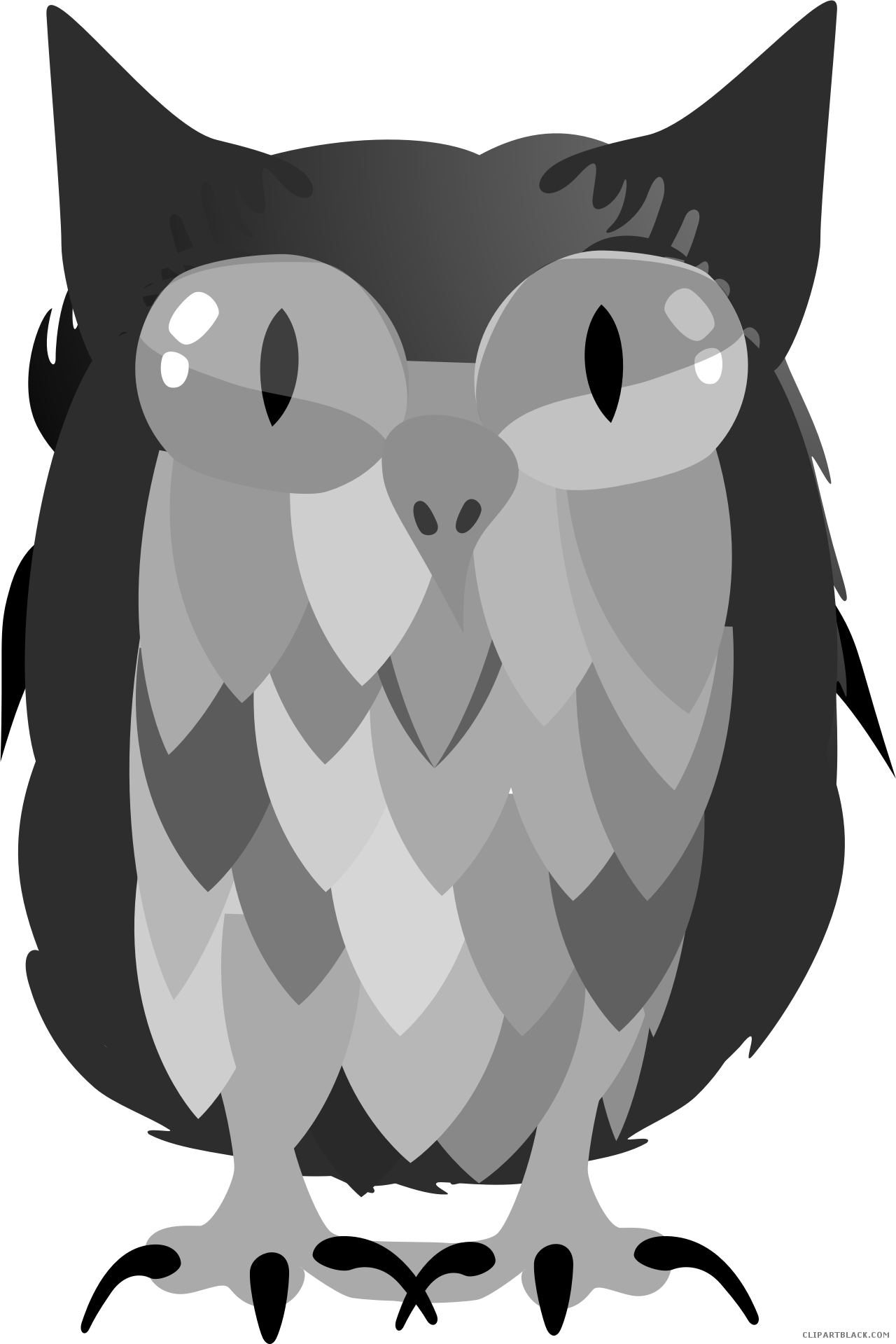 Owl High Quality Animal Free Black White Clipart Images - Cartoon (1280x1919)